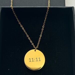 11:11 gold tone necklace